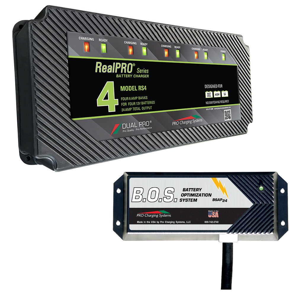 Dual Pro RS4 4 Bank Battery Charger w/2 Bank B.O.S. - Professional Marine & Fishing Gear