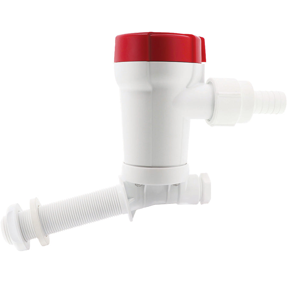 Rule 500 GPH Livewell Pump Angled Thru-Hull Inlet - Professional Marine & Fishing Gear