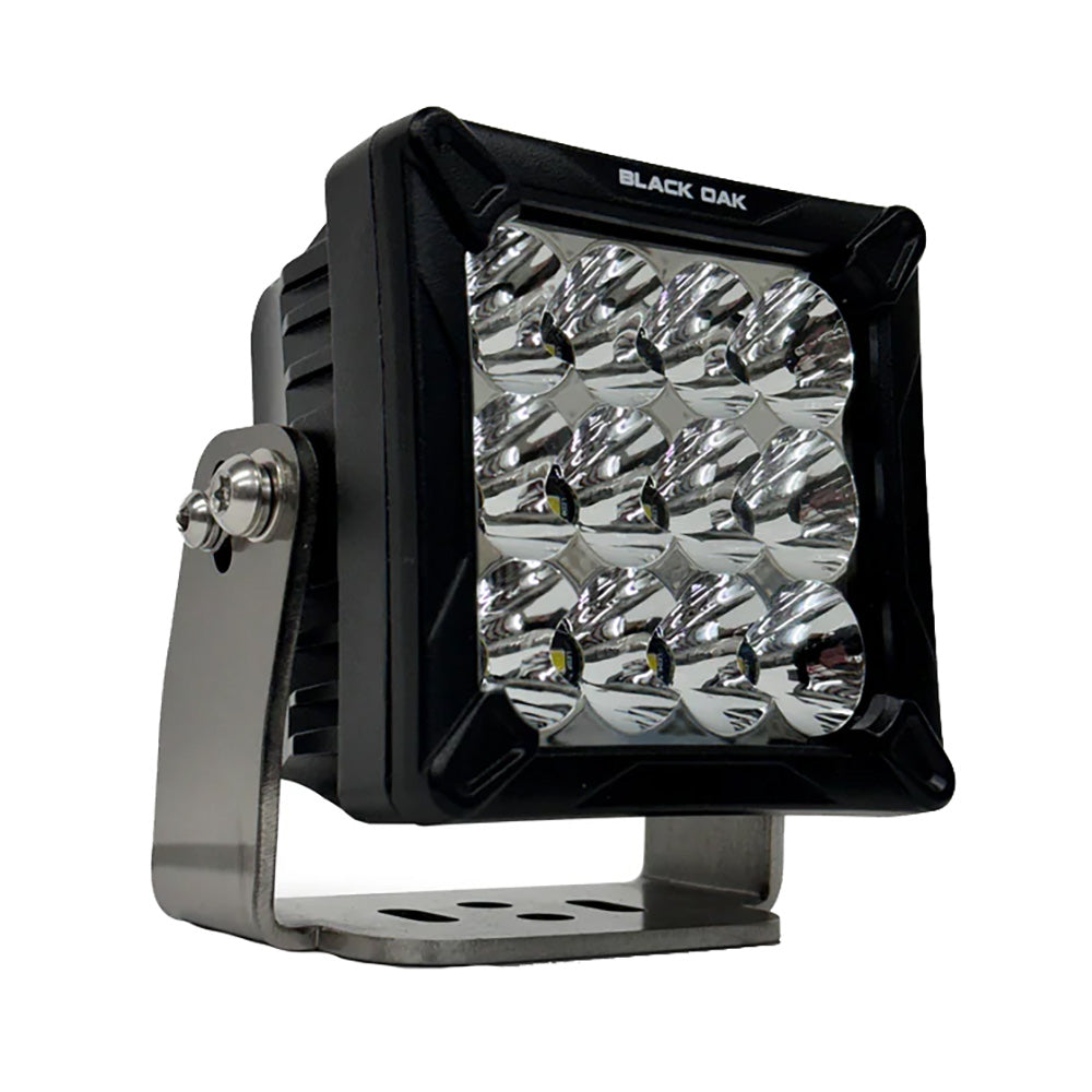 Black Oak 4" LED Pod Light - Black Housing - Bracket Mount - 120W - Combo Beam - Professional Marine & Fishing Gear