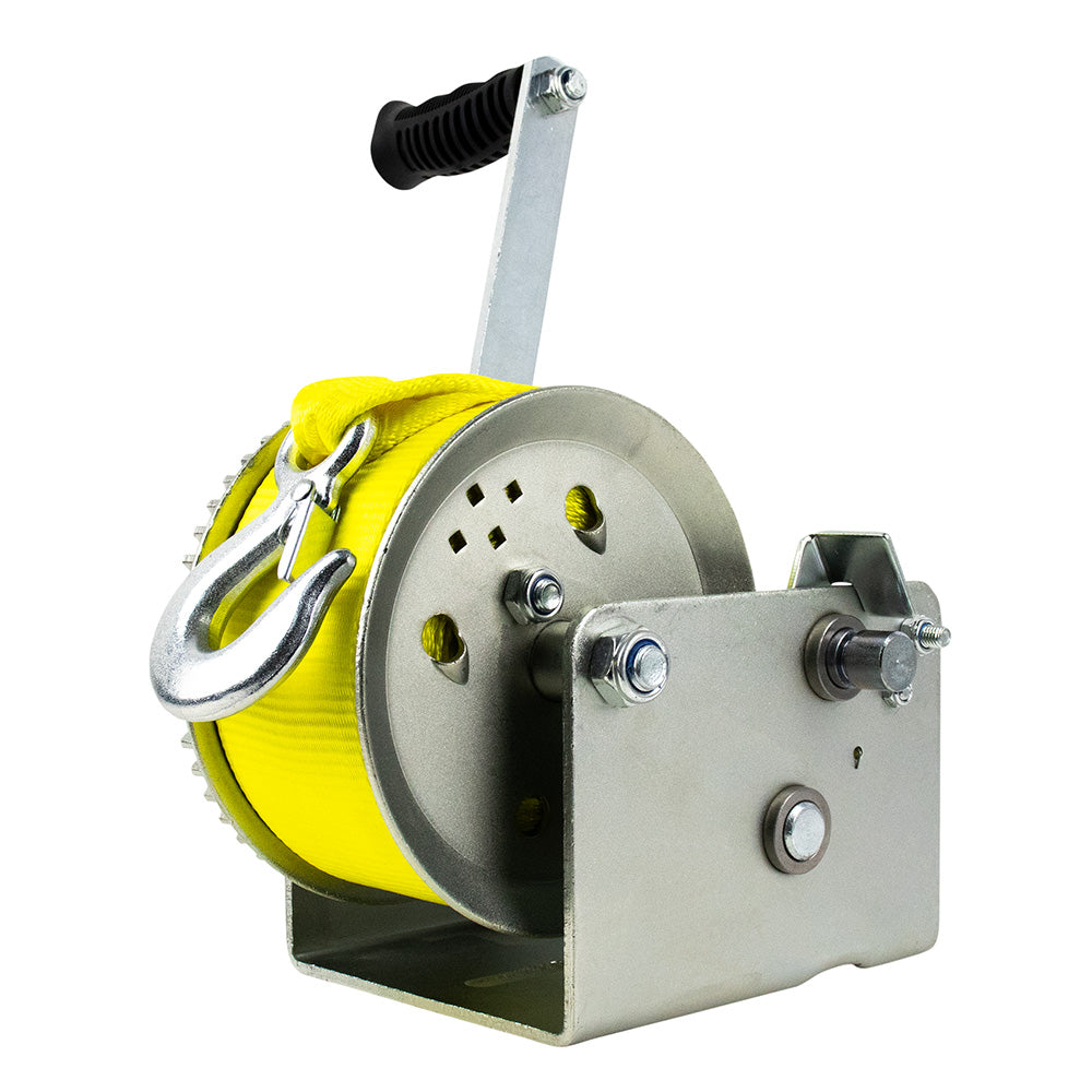 Powerwinch Utility Series Winch 3,200lb, 2 Speed, 11" Crank Arm - Zinc - Professional Marine & Fishing Gear