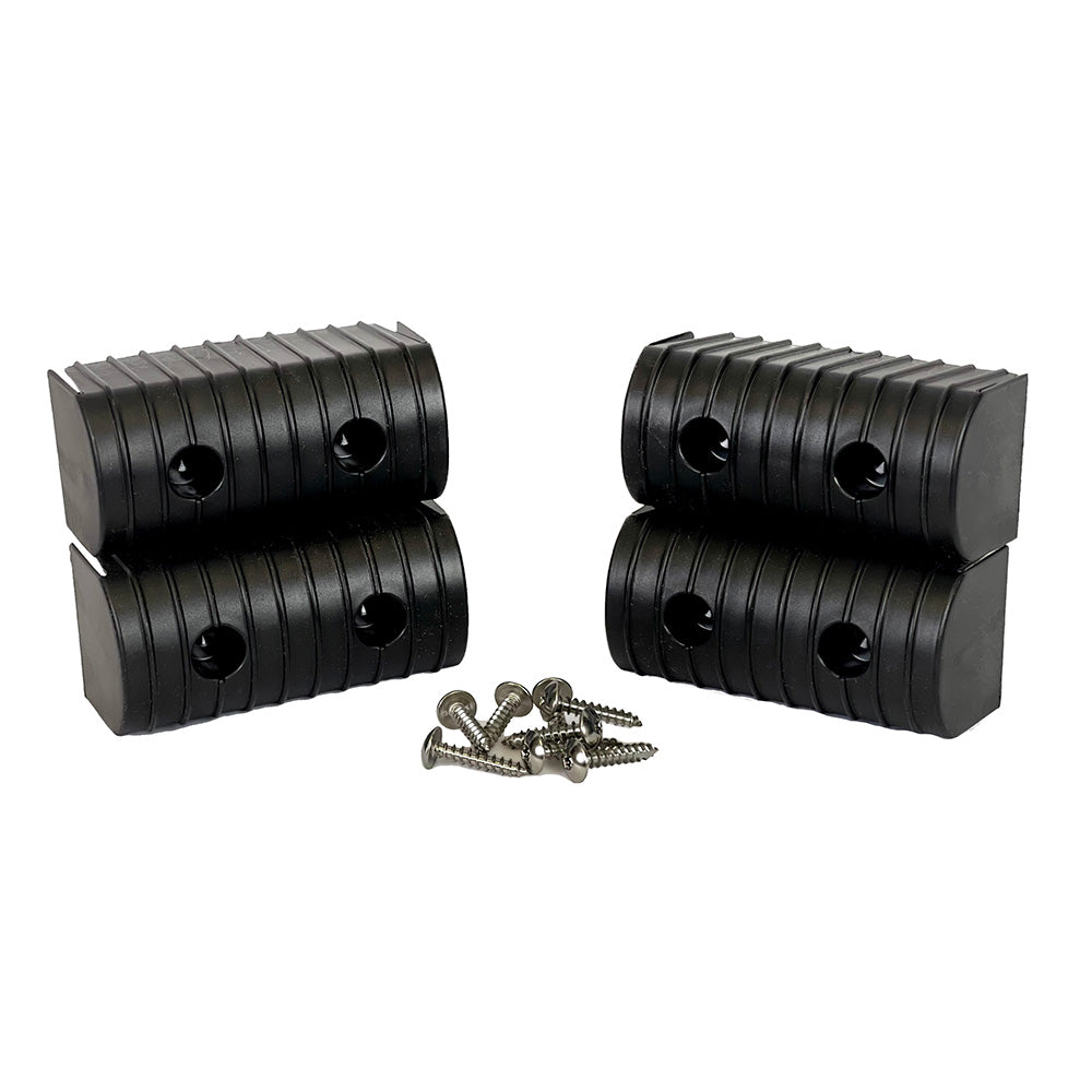 Caliber BunkWrap End Cap 2x4" Black Accessory Kit w/Stainless Steel Hardware *4-Pack - Professional Marine & Fishing Gear