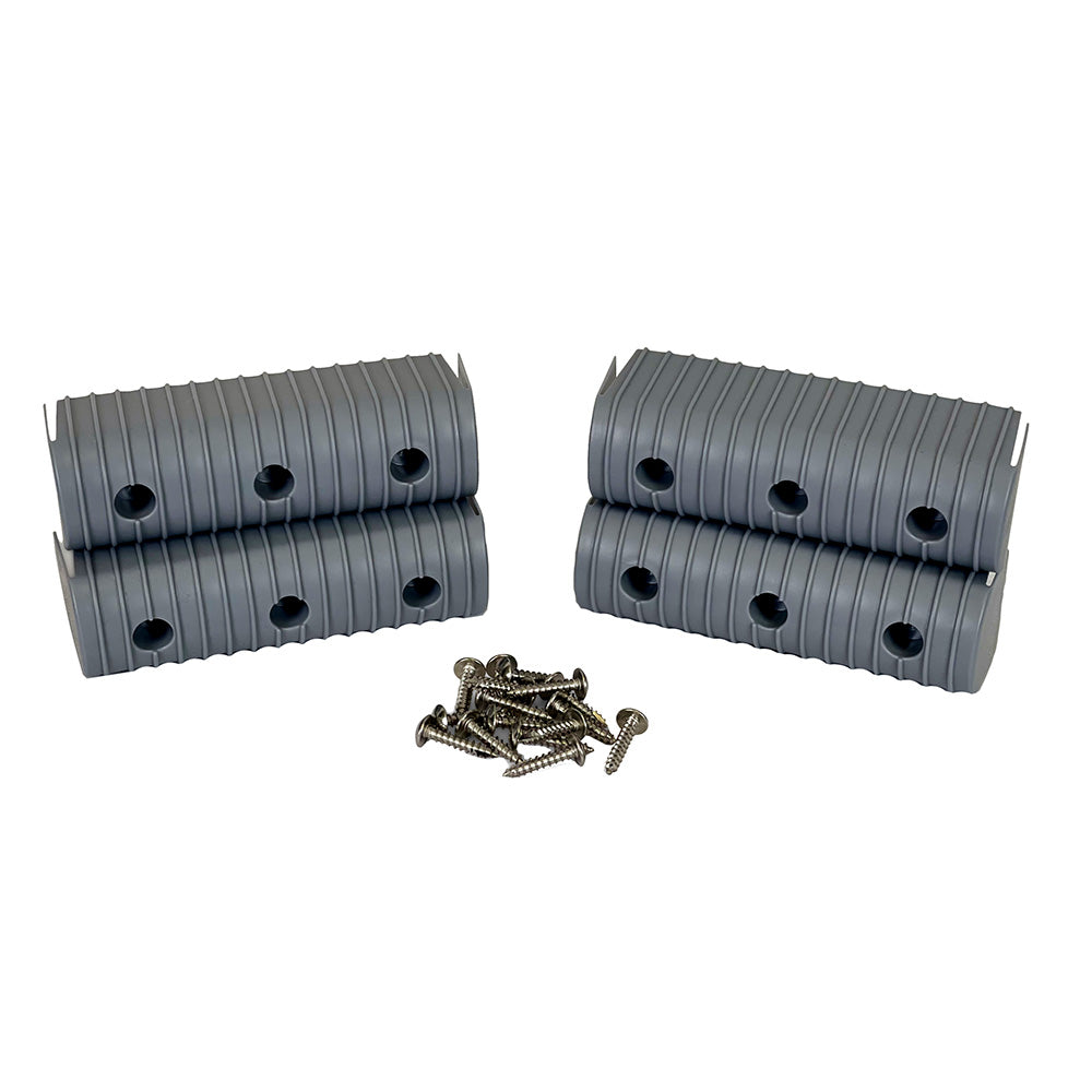 Caliber BunkWrap End Cap 2x6" Grey Accessory Kit w/Stainless Steel Hardware *4-Pack - Professional Marine & Fishing Gear