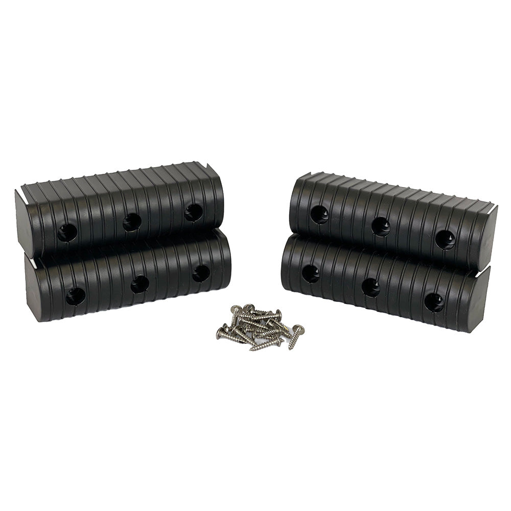Caliber BunkWrap End Cap 2x6" Black Accessory Kit w/Stainless Steel Hardware *4-Pack - Professional Marine & Fishing Gear