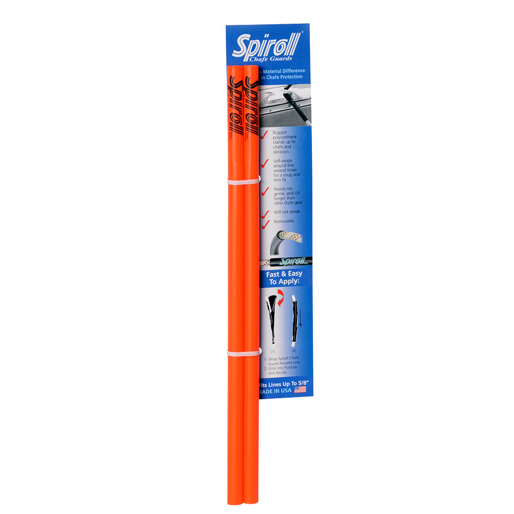 Spiroll Chafe Guard Orange f/Lines up to 5/8" Diameter - Pair - Professional Marine & Fishing Gear