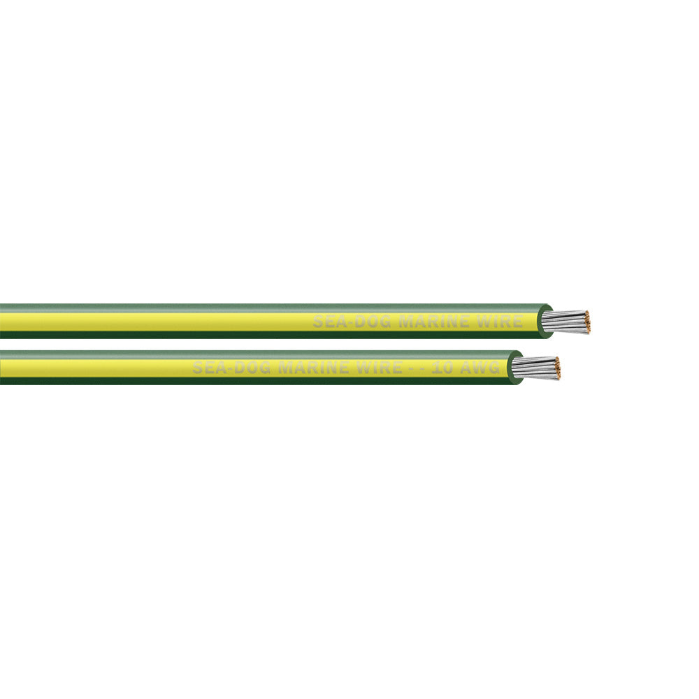 Sea-Dog 10 AWG Green/Yellow Stripe Primary Wire - 250' - Professional Marine & Fishing Gear