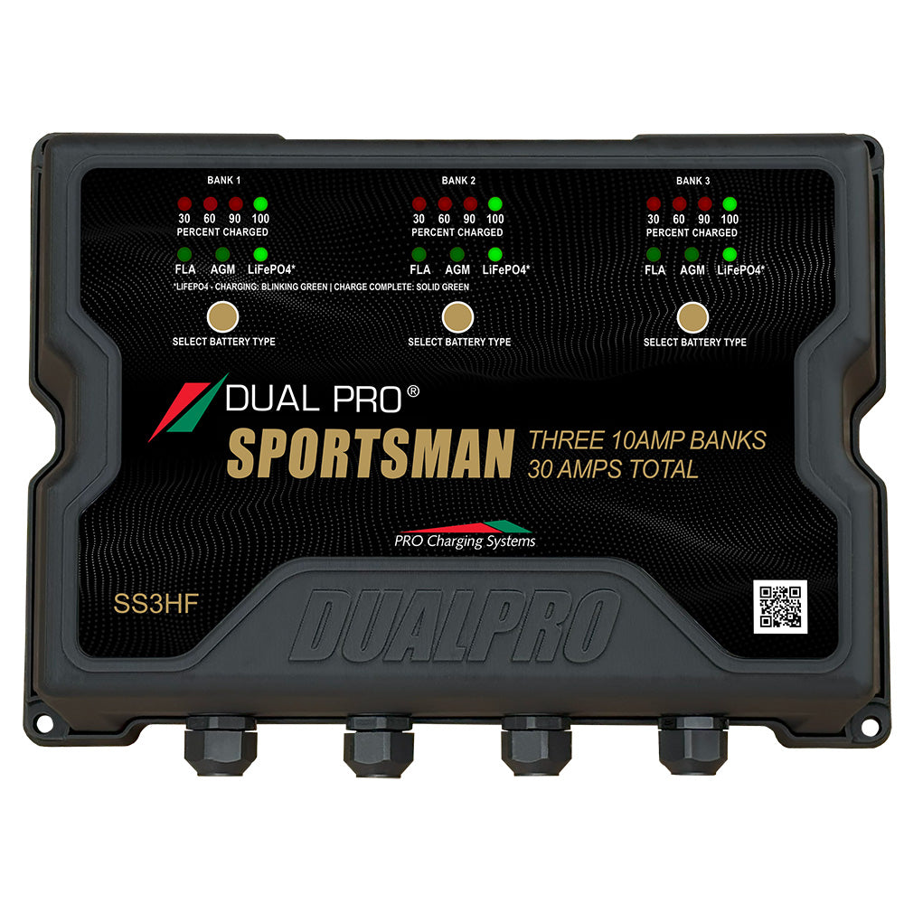 Dual Pro Sportsman Series HF Battery Charter - 30 Amp - 3 Bank - Professional Marine & Fishing Gear