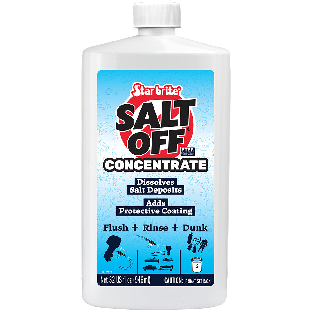 Star brite Salt Off - Concentrate- Salt Remover Wash Engine Flush - 32 oz - Professional Marine & Fishing Gear