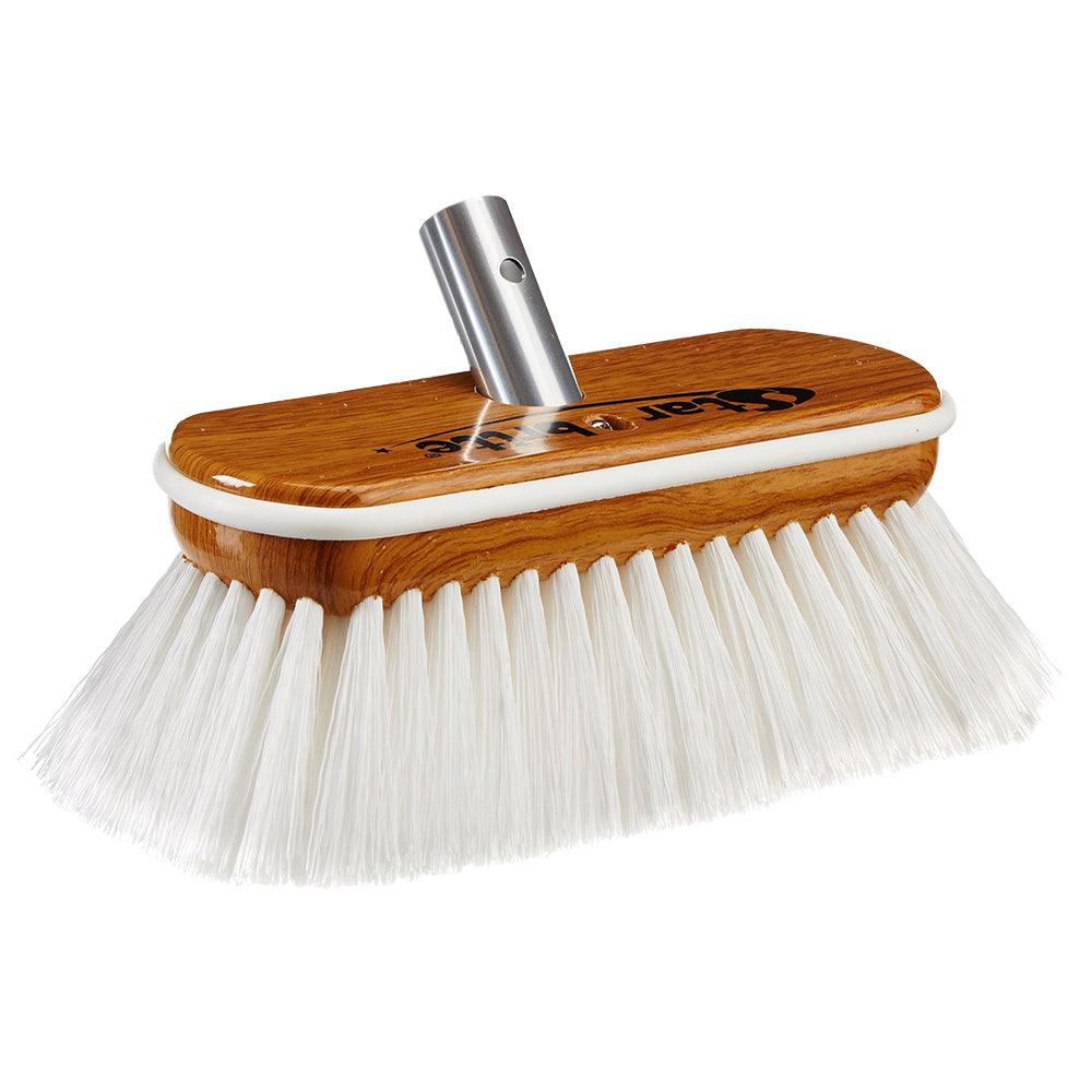 Star brite Extend-A-Brush Premium White Stiff Bristle Wash Synthetic Wood Block Brush - 8" - Professional Marine & Fishing Gear