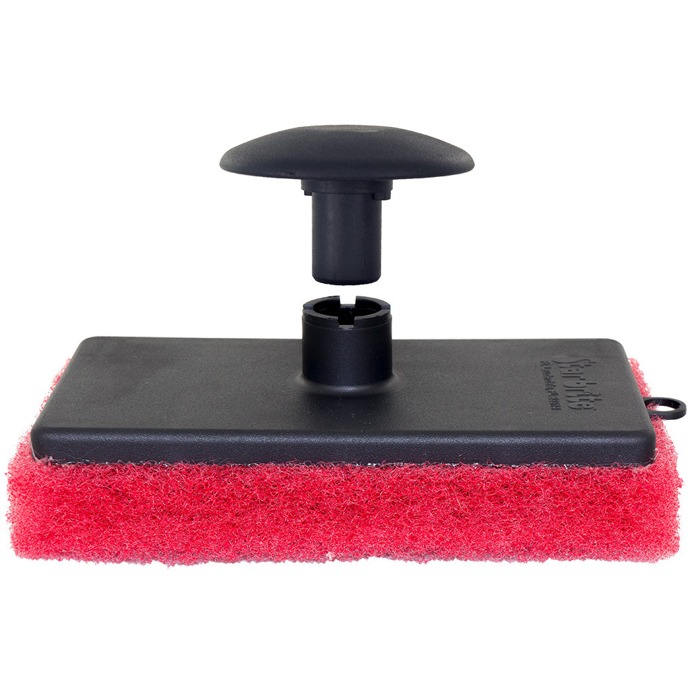 Star brite All-Purpose Medium (Red) Scrubber Pad - Ergonomic Handle - Professional Marine & Fishing Gear