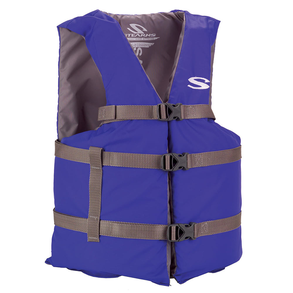 Stearns Adult Life Vest USCG Approved Type III PFD - Blue - Oversize Fit - Professional Marine & Fishing Gear