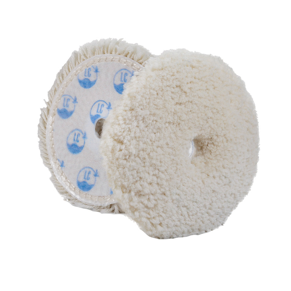 Lake Country Marine Wool Cutting Flat Pad - White - 6" x 1" - Professional Marine & Fishing Gear