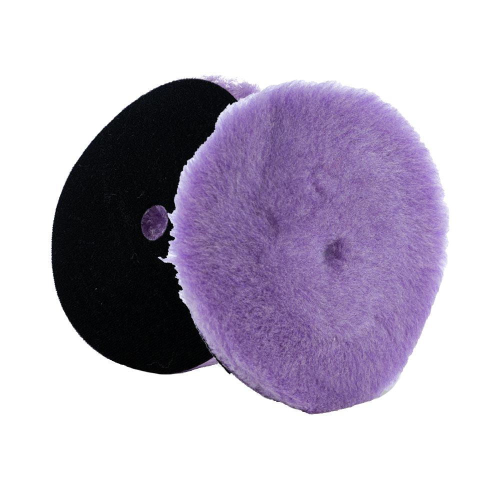Lake Country Purple Foamed Wool Buffing/Polishing Pad w/Center Hole 7.5" x 1" - Professional Marine & Fishing Gear