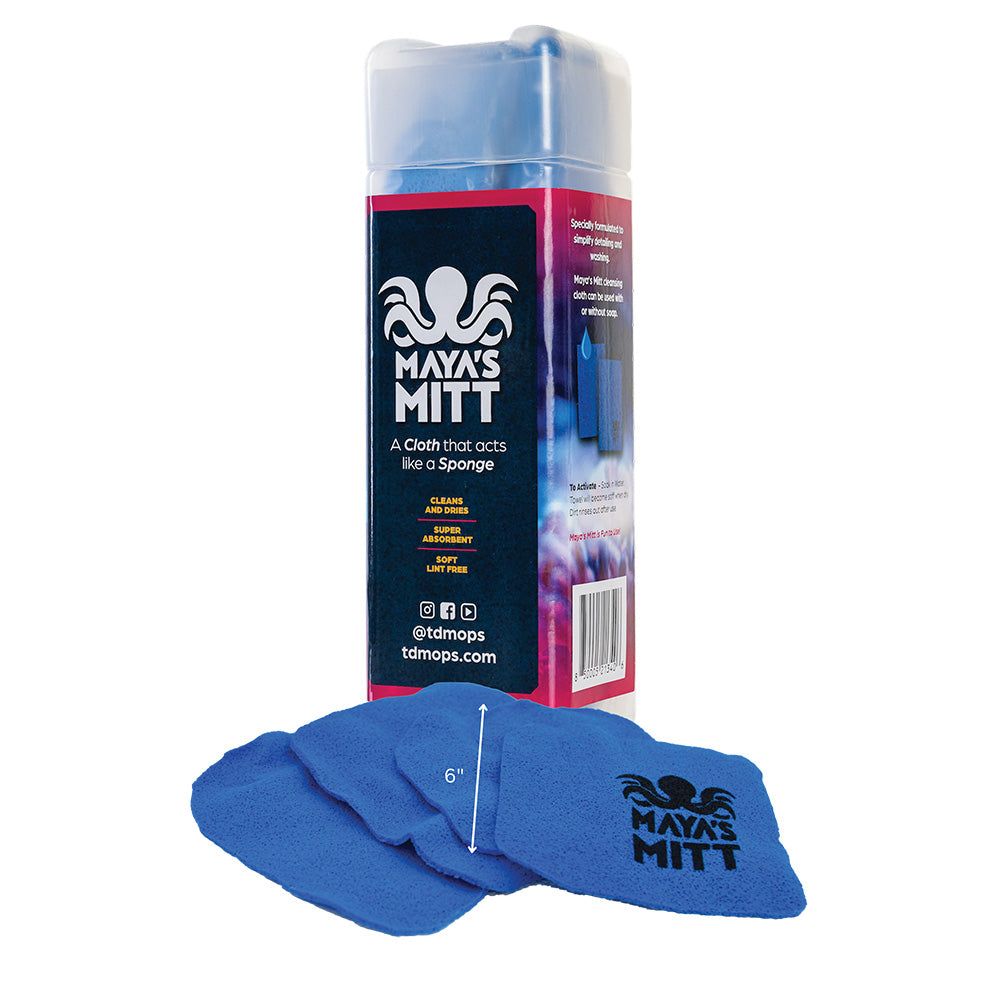 TD Mop Maya's Mitt - Detailing Sponge Cloth - 6" x 6" *4-Pack - Professional Marine & Fishing Gear