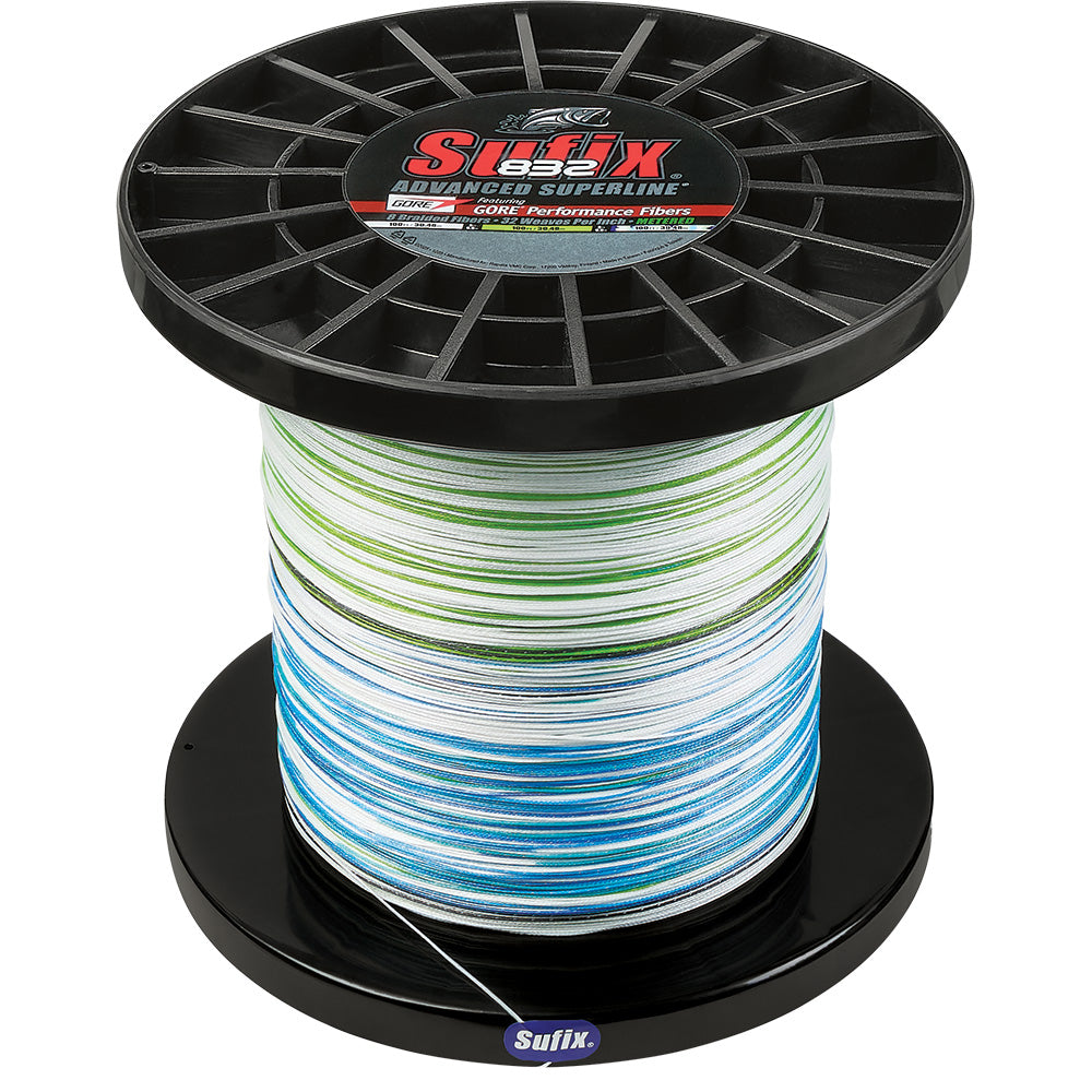 Sufix 832 Advanced Superline Bulk Metered 3000yds 100lb White Neon Lime Blue 6604100GHLCC