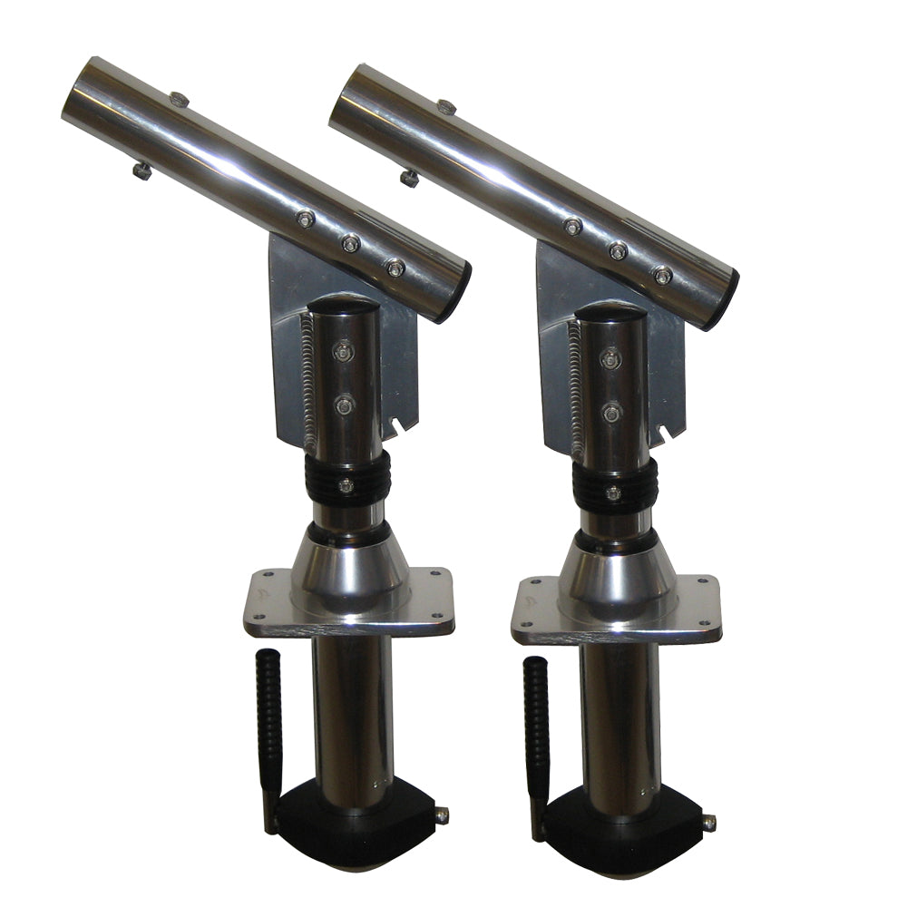 Lee's Sidewinder Bolt-In Outrigger Mounts, Lay-Down Version - Silver(Pair) - Professional Marine & Fishing Gear