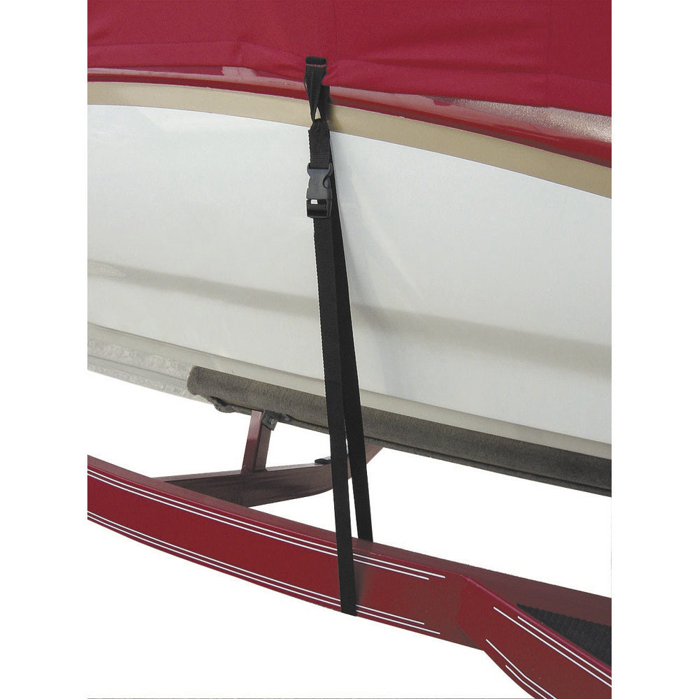 BoatBuckle Snap-Lock Boat Cover Tie-Downs - 1" x 4' - 6-Pack - Professional Marine & Fishing Gear