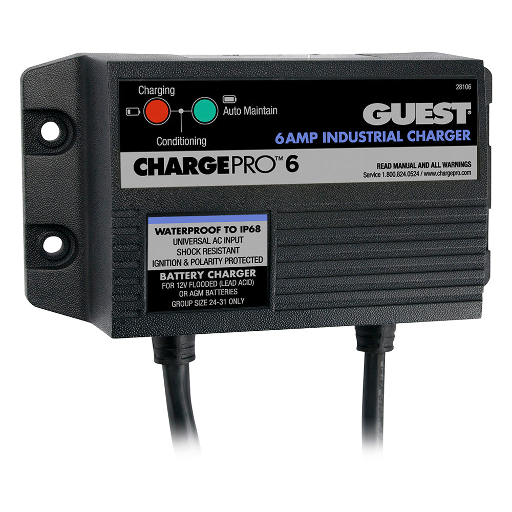 Guest 6A/12V 1 Bank 120V Input On-Board Battery Charger - Professional Marine & Fishing Gear