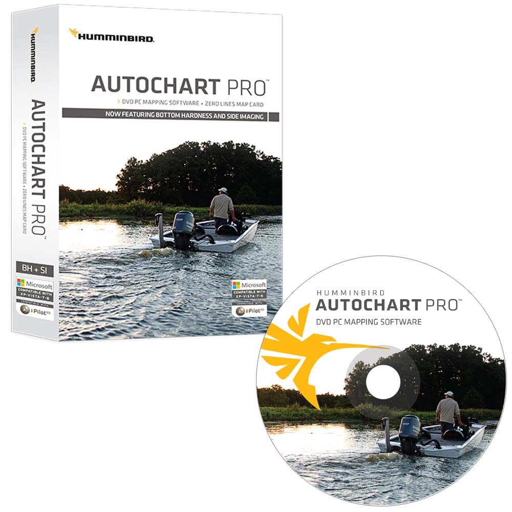 Humminbird AutoChart PRO DVD PC Mapping Software w/Zero Lines Map Card - Professional Marine & Fishing Gear