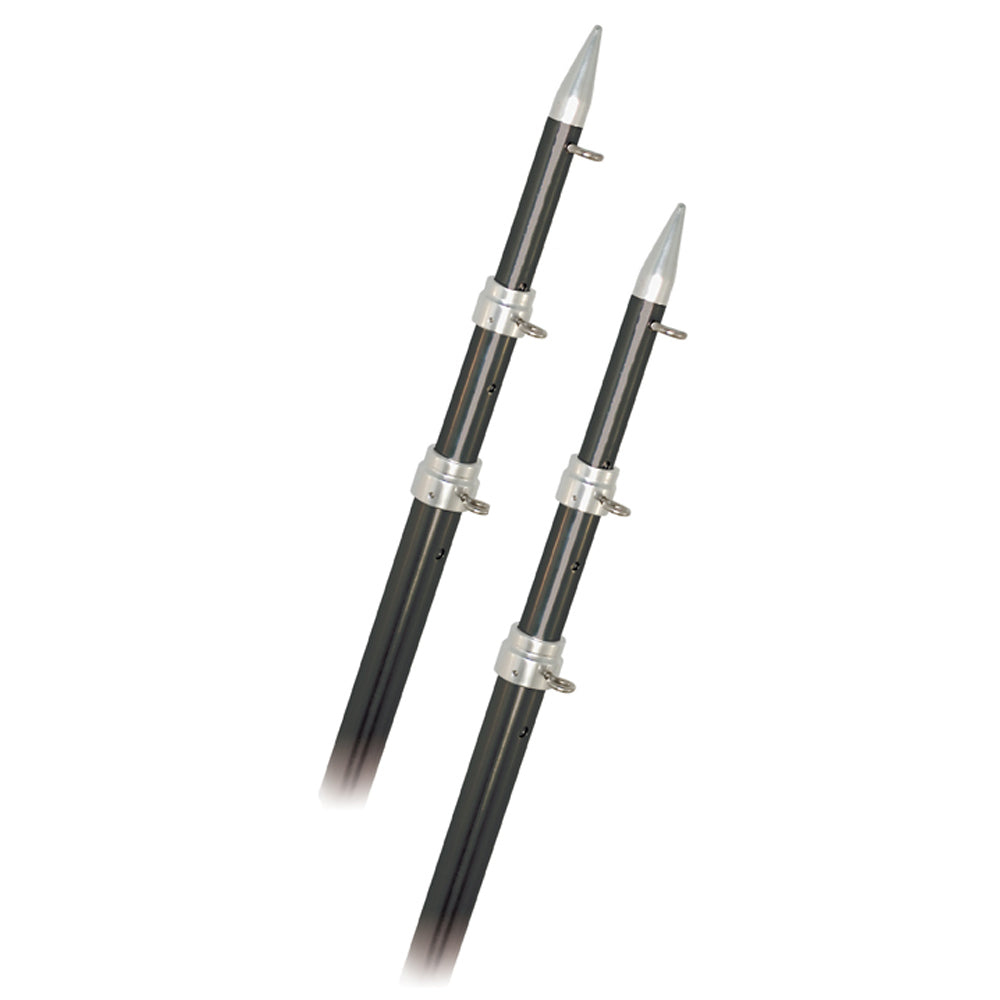Rupp 15' Telescopic Carbon Fiber Outrigger Poles 1.5" - Silver - Professional Marine & Fishing Gear