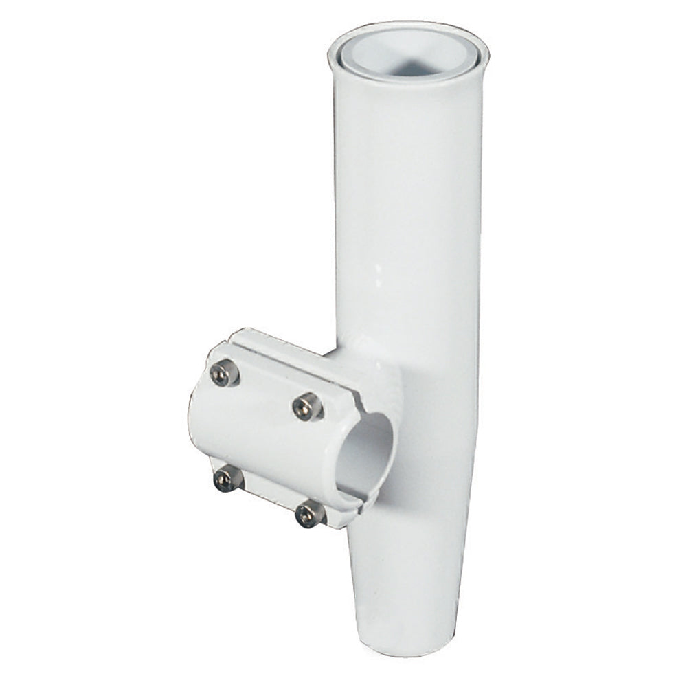 Lee's Clamp-On Rod Holder - White Aluminum - Horizontal Mount - Fits 1.660" O.D. Pipe - Professional Marine & Fishing Gear