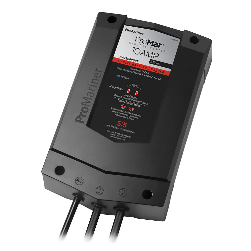 ProMariner ProMar1 DS Digital - 10 Amp - 2 Bank Charger - Professional Marine & Fishing Gear