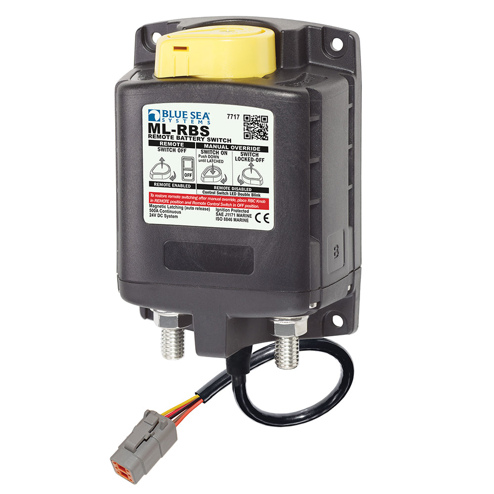 Blue Sea 7717100 ML-RBS Remote Battery Switch with Manual Control Auto Release Deutsch Connector - 24V - Professional Marine & Fishing Gear