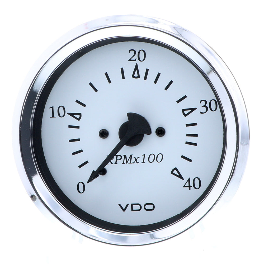 VDO Cockpit Marine 85MM (3-3/8") Diesel Tachometer - 4000 RPM - White Dial/Chrome Bezel - Professional Marine & Fishing Gear