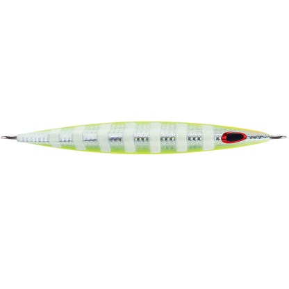 Williamson Kensaki 280 Jig - 7.25" - 9-7/8oz - UV Chartreuse Glow Zebra - Professional Marine & Fishing Gear