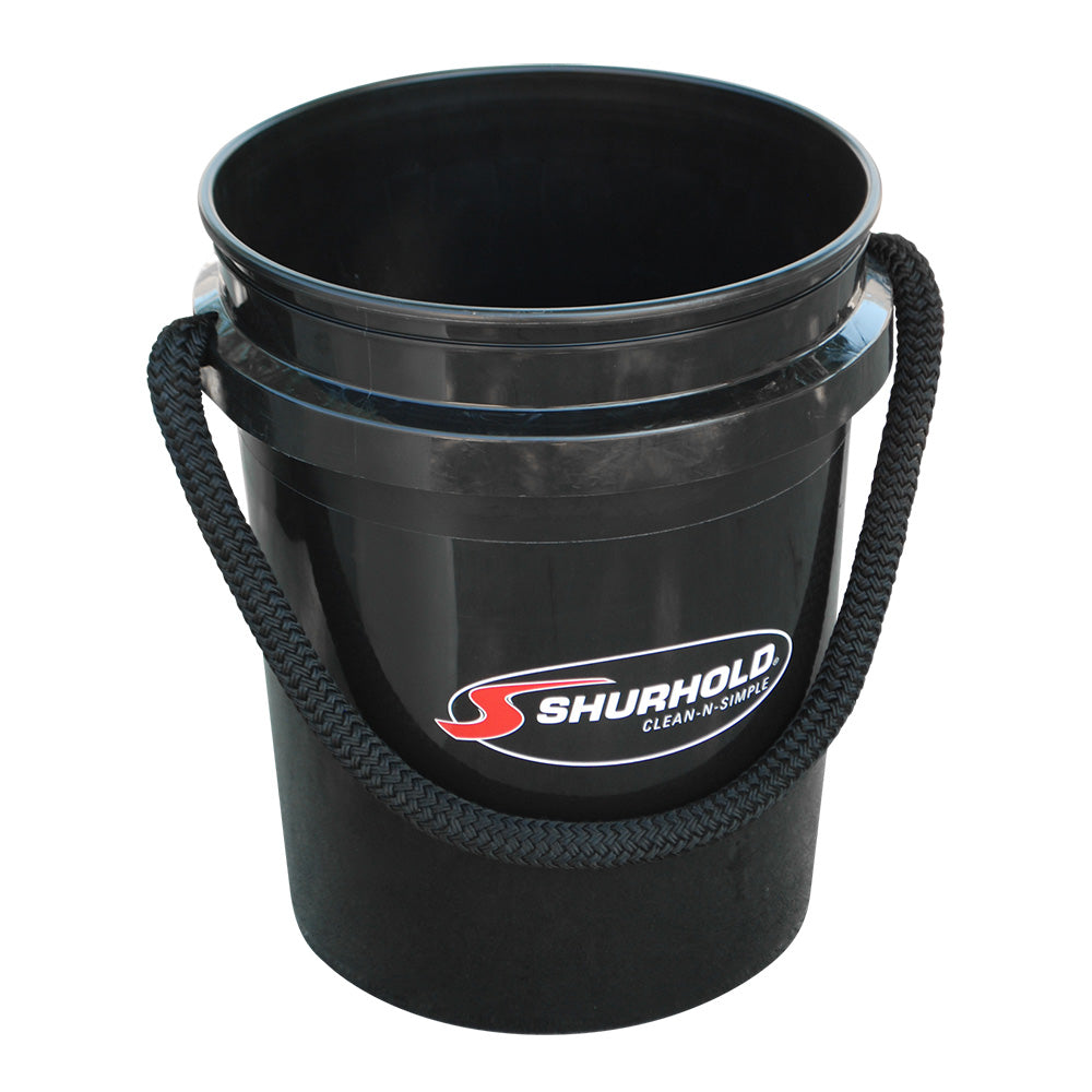 Shurhold Worlds Best Rope Handle Bucket - 5 Gallon - Black - Professional Marine & Fishing Gear
