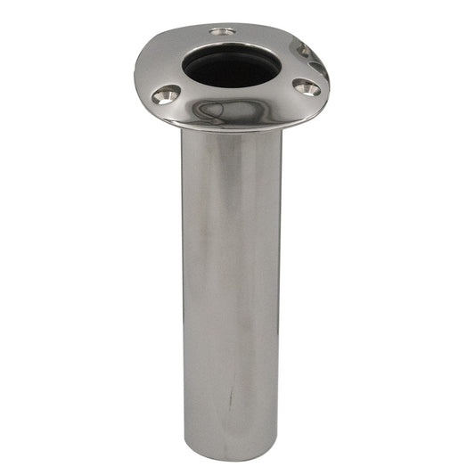C.E. Smith 70 Series Standard Flush Mount Rod Holder - 0 Degree - Stainless Steel - Cast Bottom - Black Liner - Professional Marine & Fishing Gear
