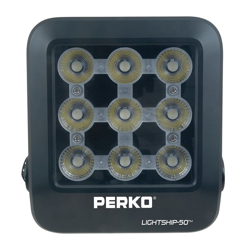 Perko Lightship 50 LED High Performance Floodlight - 12/24V - Black - Professional Marine & Fishing Gear