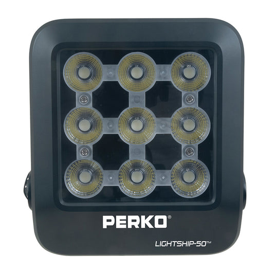 Perko Lightship 50 LED High Performance Floodlight - 12/24V - Black - Professional Marine & Fishing Gear
