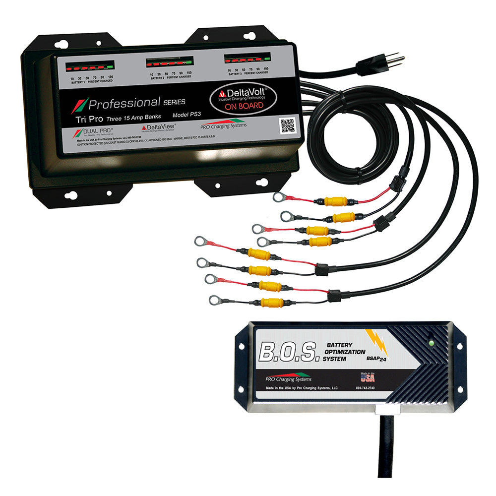 Dual Pro PS3 3 Bank Battery Charger w/3 Bank B.O.S. - Professional Marine & Fishing Gear