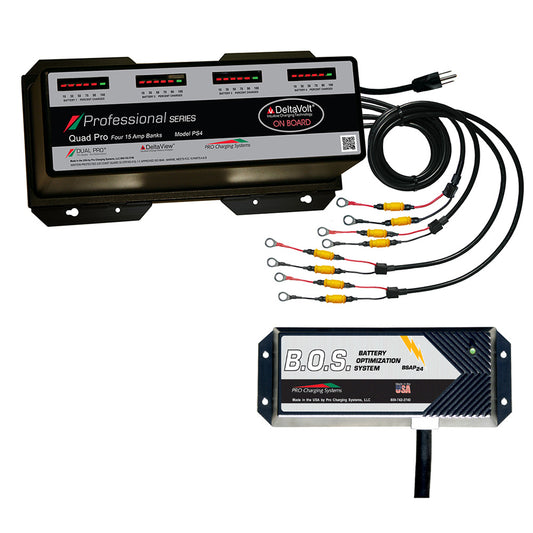 Dual Pro PS4 4 Bank Battery Charger w/2 Bank B.O.S. - Professional Marine & Fishing Gear