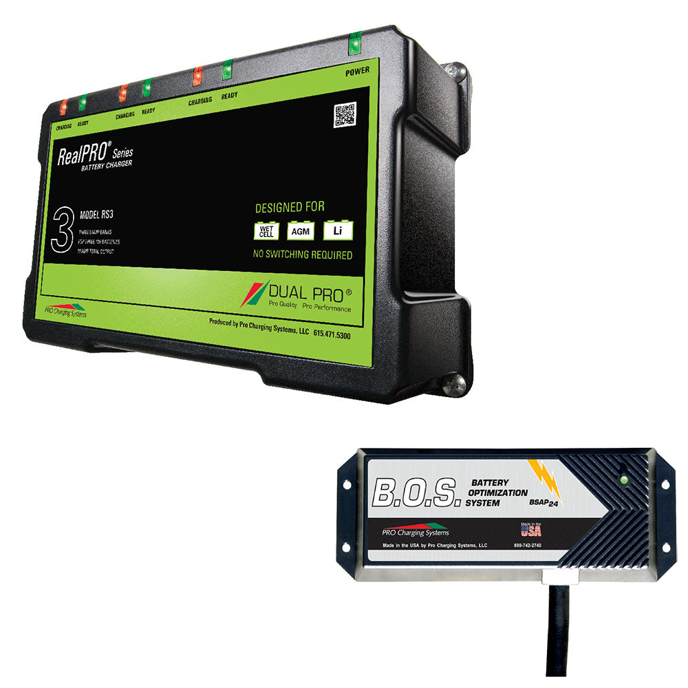 Dual Pro RS3 3 Bank Battery Charger w/3 Bank B.O.S. - Professional Marine & Fishing Gear