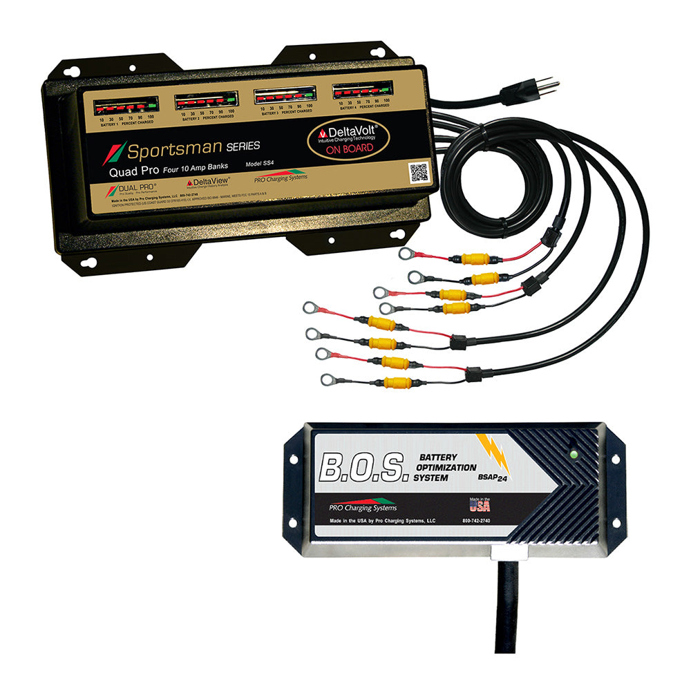 Dual Pro SS4 4 Bank Battery Charger w/3 Bank B.O.S. - Professional Marine & Fishing Gear