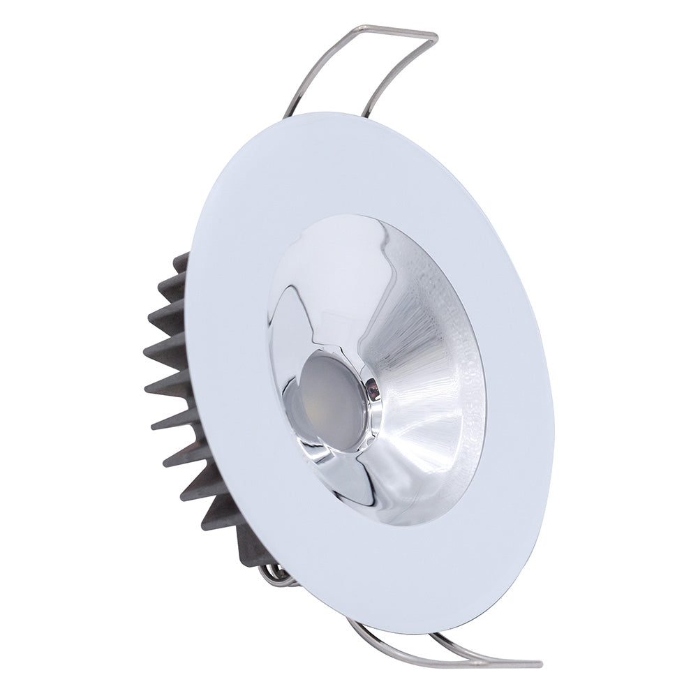 Lumitec Illusion Flush Mount LED Down Light - Spectrum RGBW - Cool White - White Housing - Chrome Reflector - Professional Marine & Fishing Gear