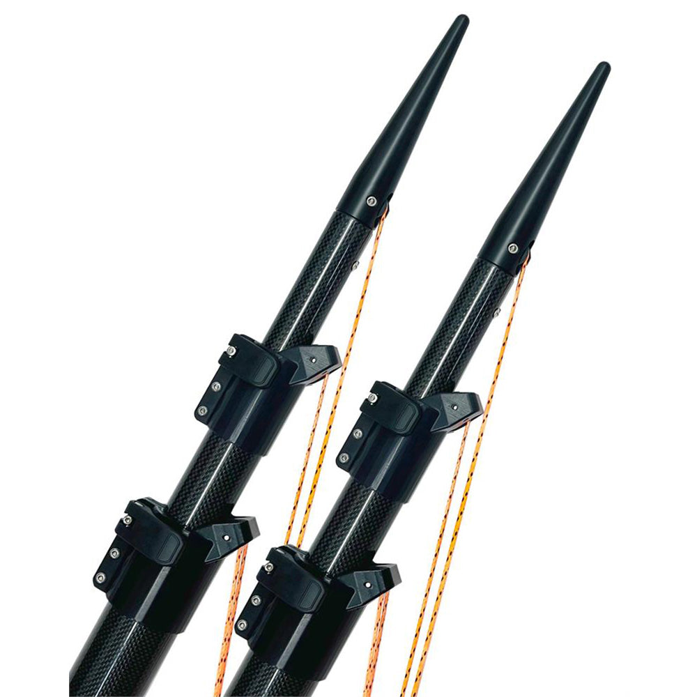 Lee's Ultima 20' Carbon Fiber Telescoping Outriggers Internally Rigged Self-Stowing Adj. Rigging - Professional Marine & Fishing Gear