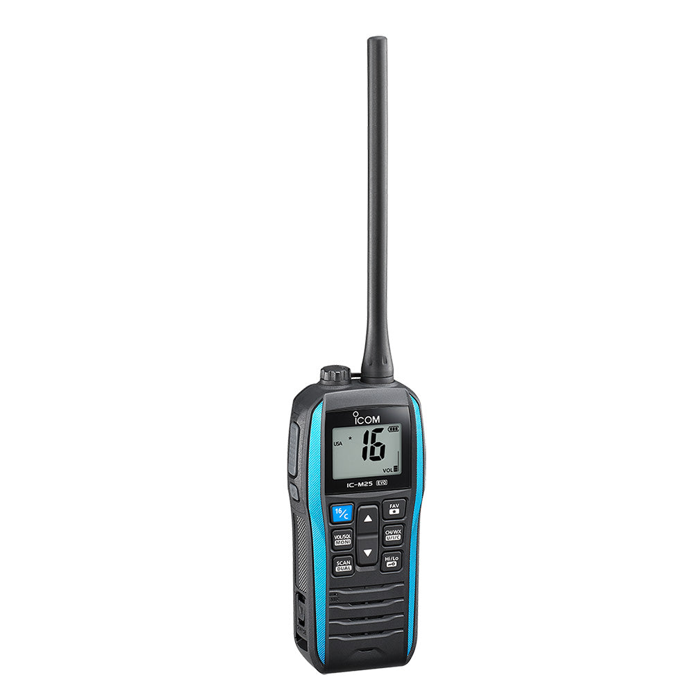 Icom IC-M25 EVO Handheld VHF Radio - Blue - Professional Marine & Fishing Gear