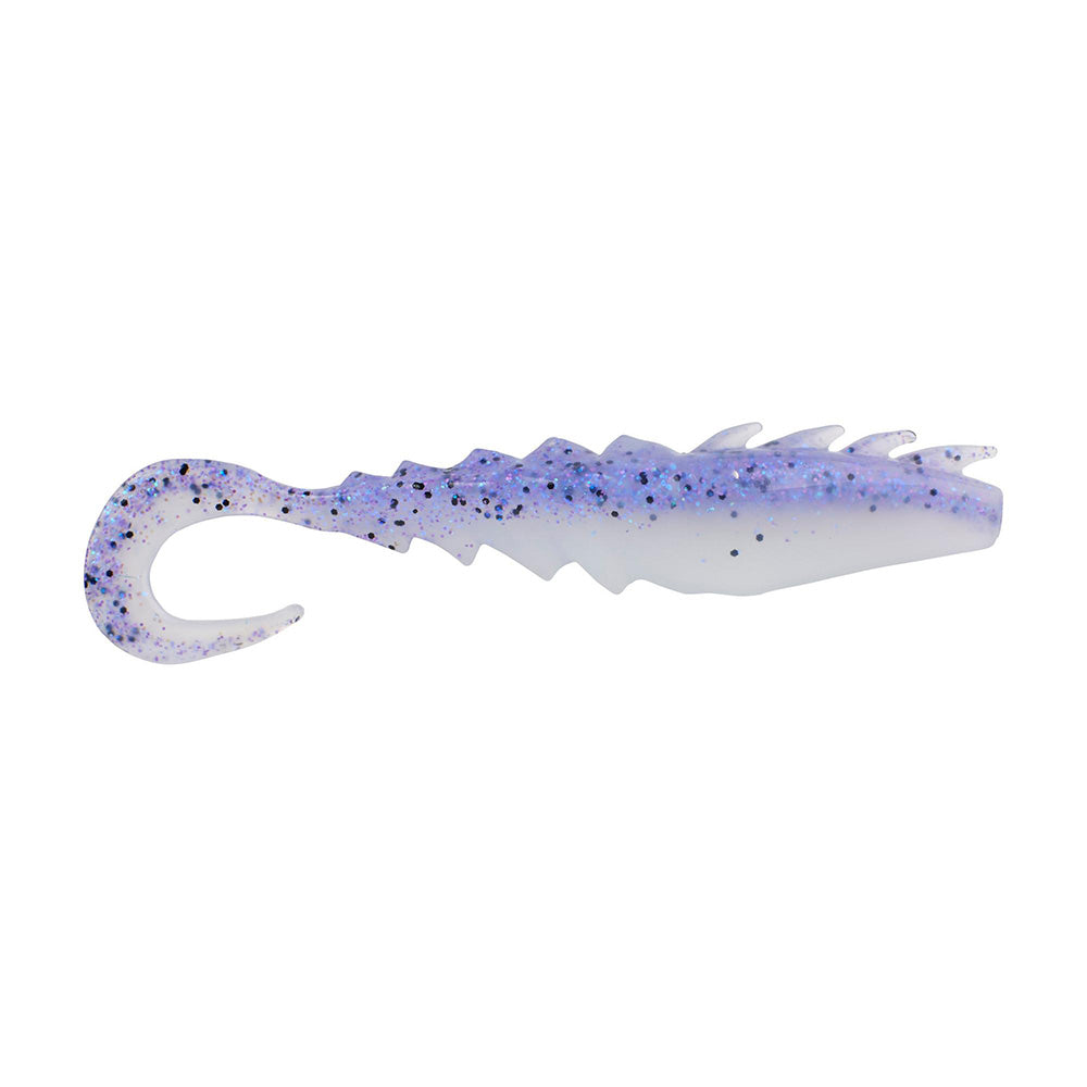 Berkley Gulp! Saltwater Nemesis Prawn Curl Tail - 4" - Violet Haze Fleck - Professional Marine & Fishing Gear