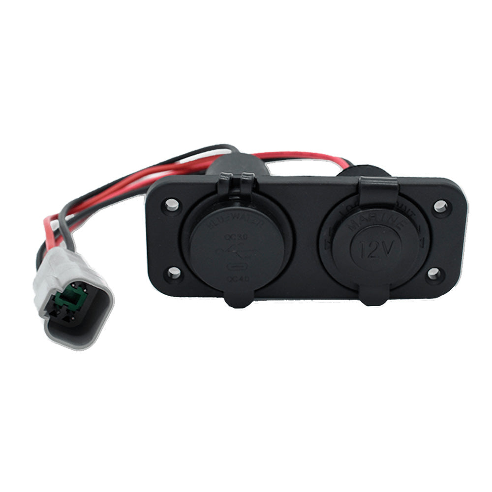 Bluewater USB/USB-C 12V Combo w/Deutsch Plate - Professional Marine & Fishing Gear