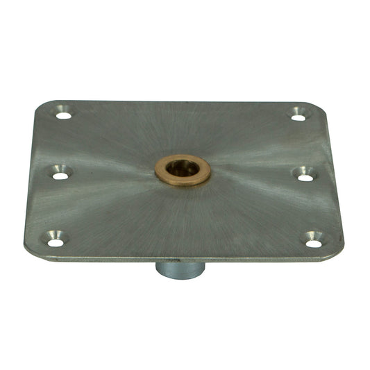 Springfield KingPin Standard Square Steel Base w/Brass - 7"x7" - Professional Marine & Fishing Gear