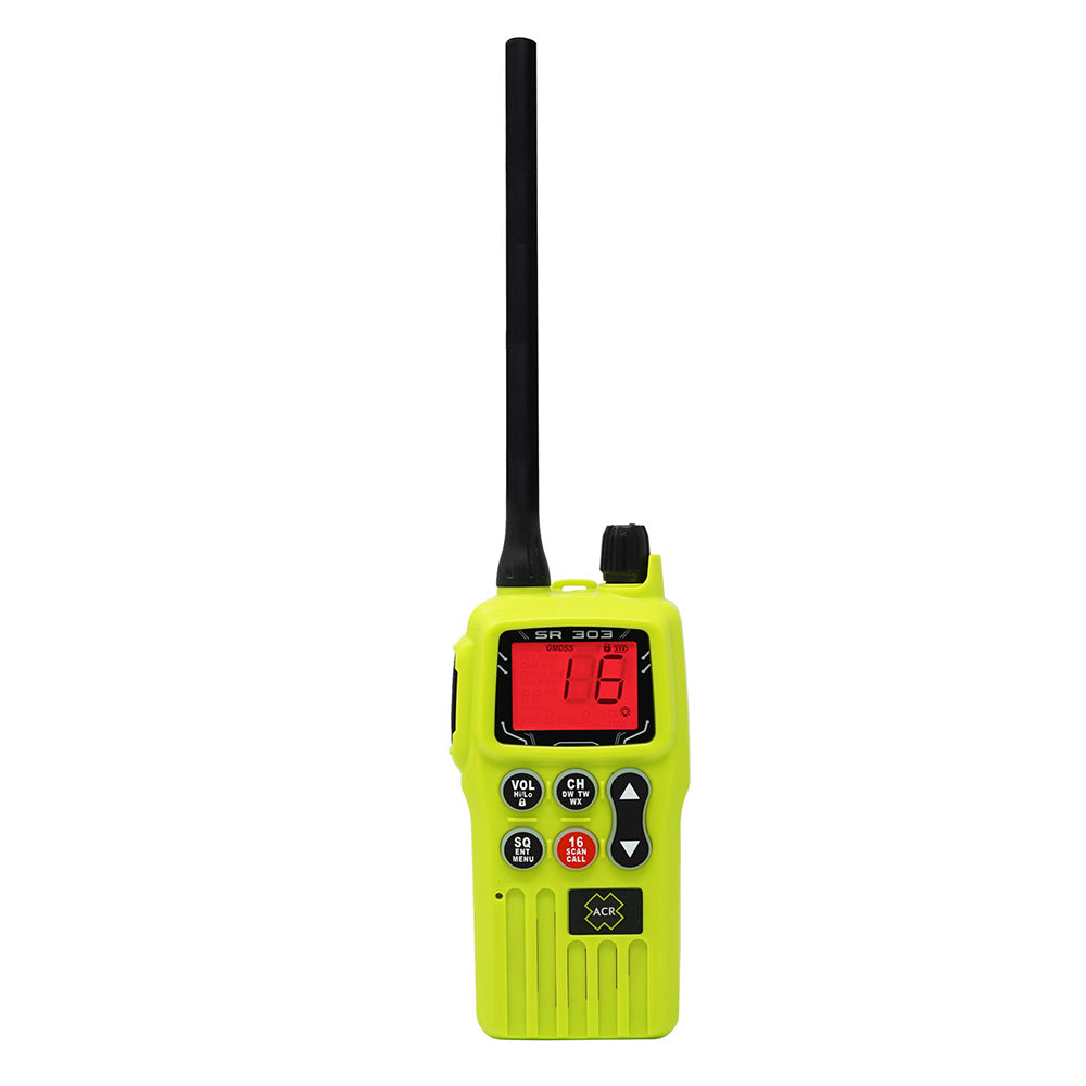 ACR SR303 Survival Radio VHF Multi-Channel GMDSS/FCC/MED w/Replaceable Lithium Ion Battery - Professional Marine & Fishing Gear
