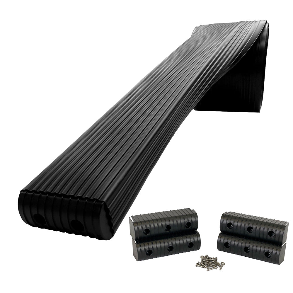 Caliber BunkWrap Kit - Black 24' x 2" x 6" Roll + 4 Caps + HRDW Roll + 4 Endcaps Stainless Steel Hardware - Professional Marine & Fishing Gear