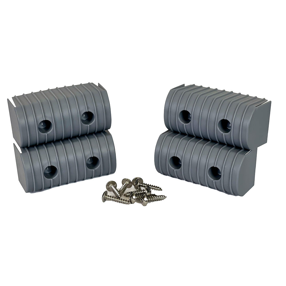 Caliber BunkWrap End Cap 2x4" Grey Accessory Kit w/Stainless Steel Hardware *4-Pack - Professional Marine & Fishing Gear