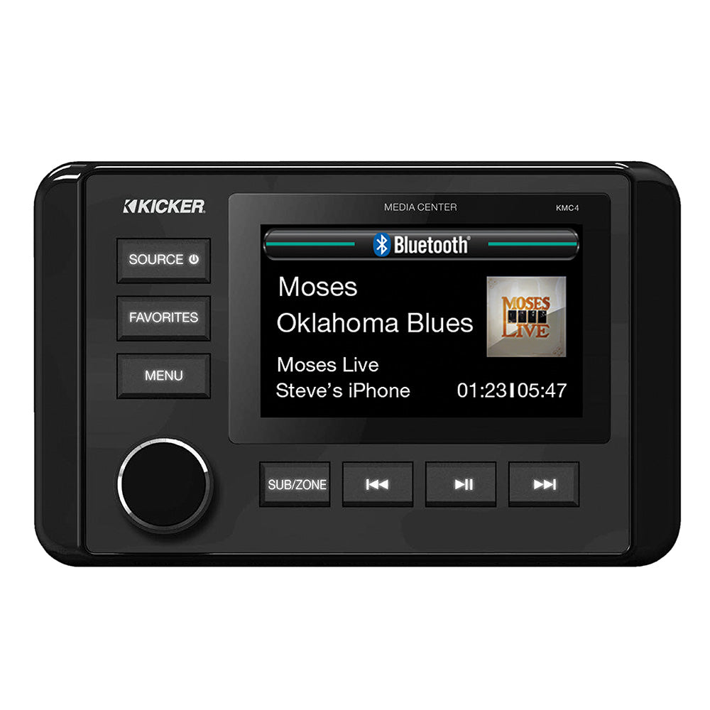 KICKER KMC4 Weather-Resistant Gauge-Style Media Center w/Bluetooth - Professional Marine & Fishing Gear