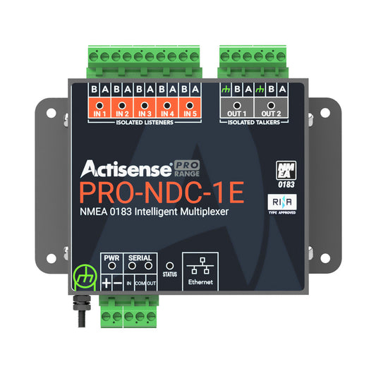 Actisense PRO NMEA 0183 Multiplexer - 5 Inputs 2 ISO-Drive Outputs, Ethernet Serial Connections - Professional Marine & Fishing Gear