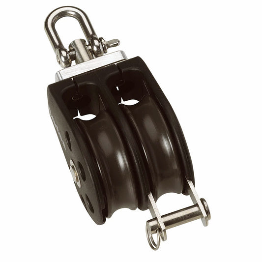 Barton Size 3 45mm Plain Bearing Pulley Block Double Swivel Becket - Professional Marine & Fishing Gear