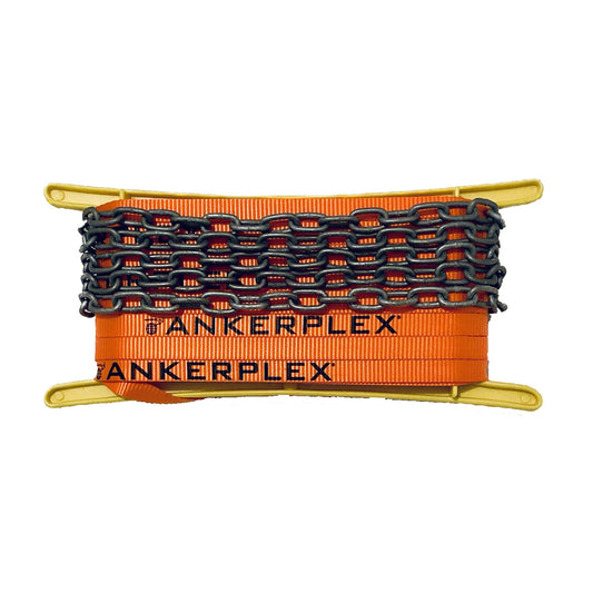 Ankerplex Flat Anchor Line w/Chain f/Vessels up to 15' 75' + 9' Galvanized Chain on Storage Reel - Professional Marine & Fishing Gear