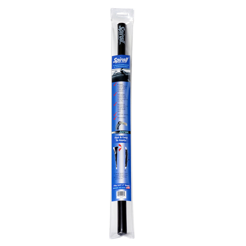 Spiroll Chafe Guard Black f/Lines up to 3/4"-1" Diameter - Professional Marine & Fishing Gear